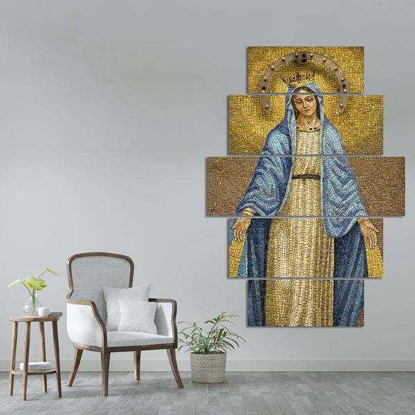 Cuadro Decorativo 5 Piezas - Virgen 2