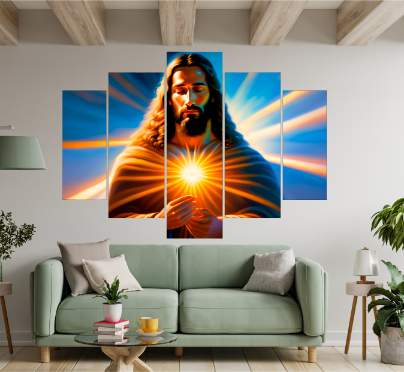 Cuadro Decorativo 5 Piezas - Cristo Nuevo 36