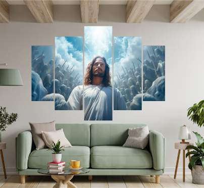 Cuadro Decorativo 5 Piezas - Cristo Nuevo 44