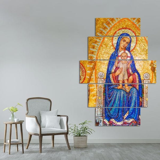 Cuadro Decorativo 5 Piezas - Virgen