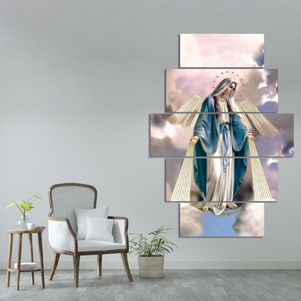 Cuadro Decorativo 5 Piezas - Virgen milagrosa