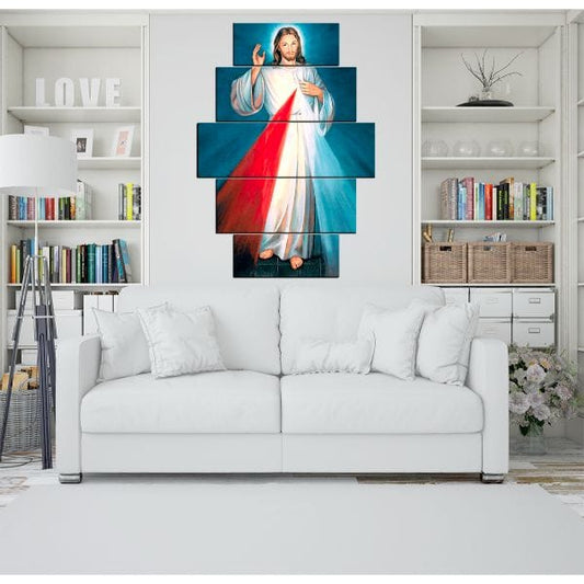 Cuadro Decorativo 5 Piezas - Jesús Divina Misericordia