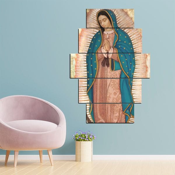 Cuadro Decorativo 5 Piezas - Virgen de guadalupe